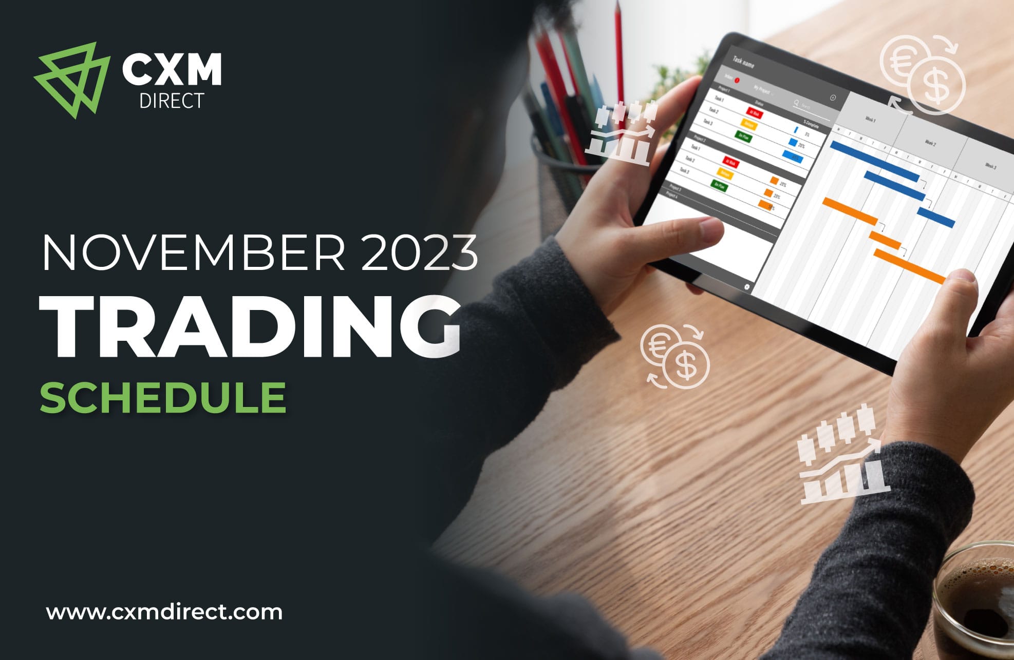 Horario de trading CXM Direct | Noviembre 2023